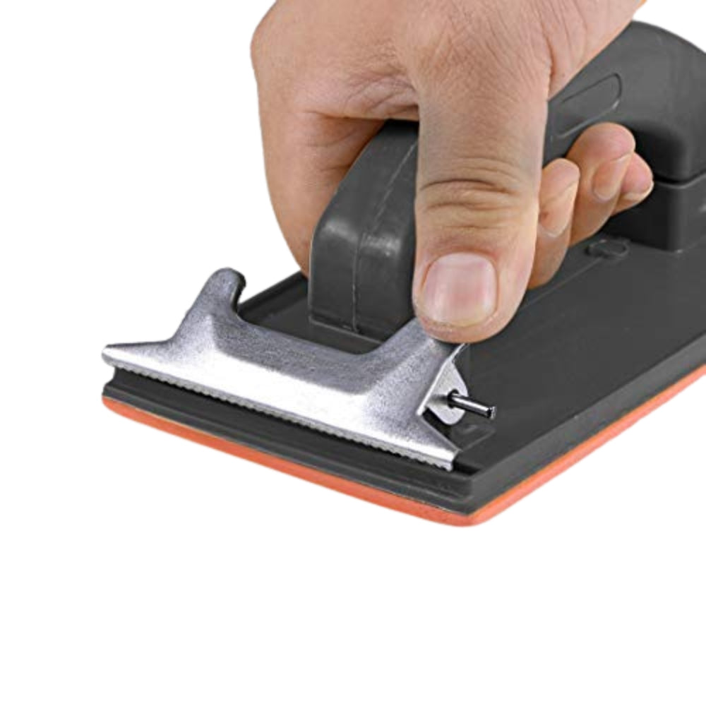 Sander Block 7 x 3.4 Inch Glass Paper Holder Hand Tool with Plastic Handle for Wall Grinder Sanding Polishing Black