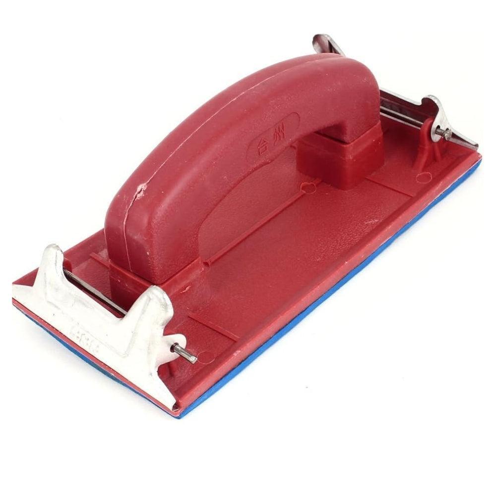 Sander Block 7 x 3.4 Inch Glass Paper Holder Hand Tool with Plastic Handle for Wall Grinder Sanding Polishing Black