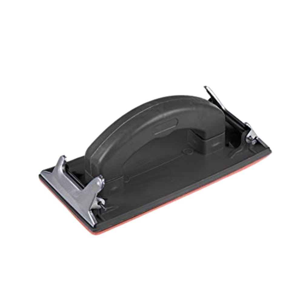 Sander Block 7 x 3.4 Inch Glass Paper Holder Hand Tool with Plastic Handle for Wall Grinder Sanding Polishing Black