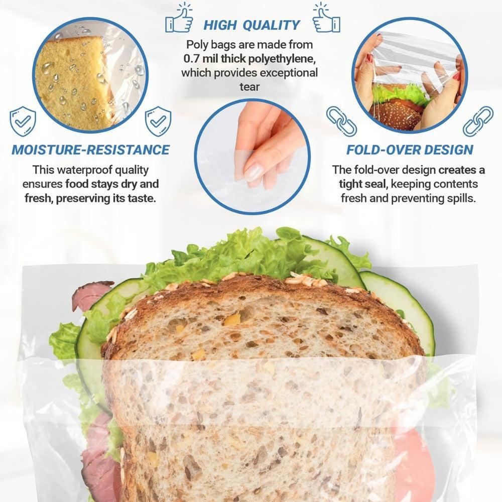 Sandwich Bags, Baggies for Sandwiches. Reusable Fold-Over Snack Size Bags.