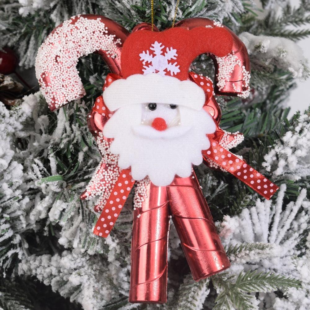 Santa Candy Cane Christmas Ornament
