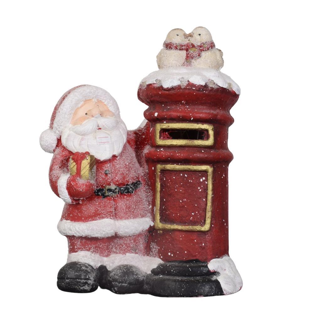 Santa Claus Figurine with Mailbox