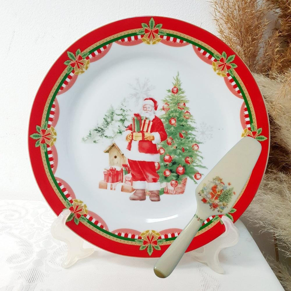 Santa Claus cake service Plate
