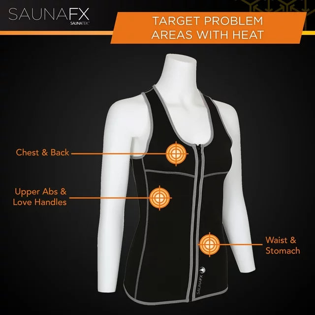 SaunaFX Women's Slimming Neoprene Sauna Vest With Microban Antimicrobial Product Protection