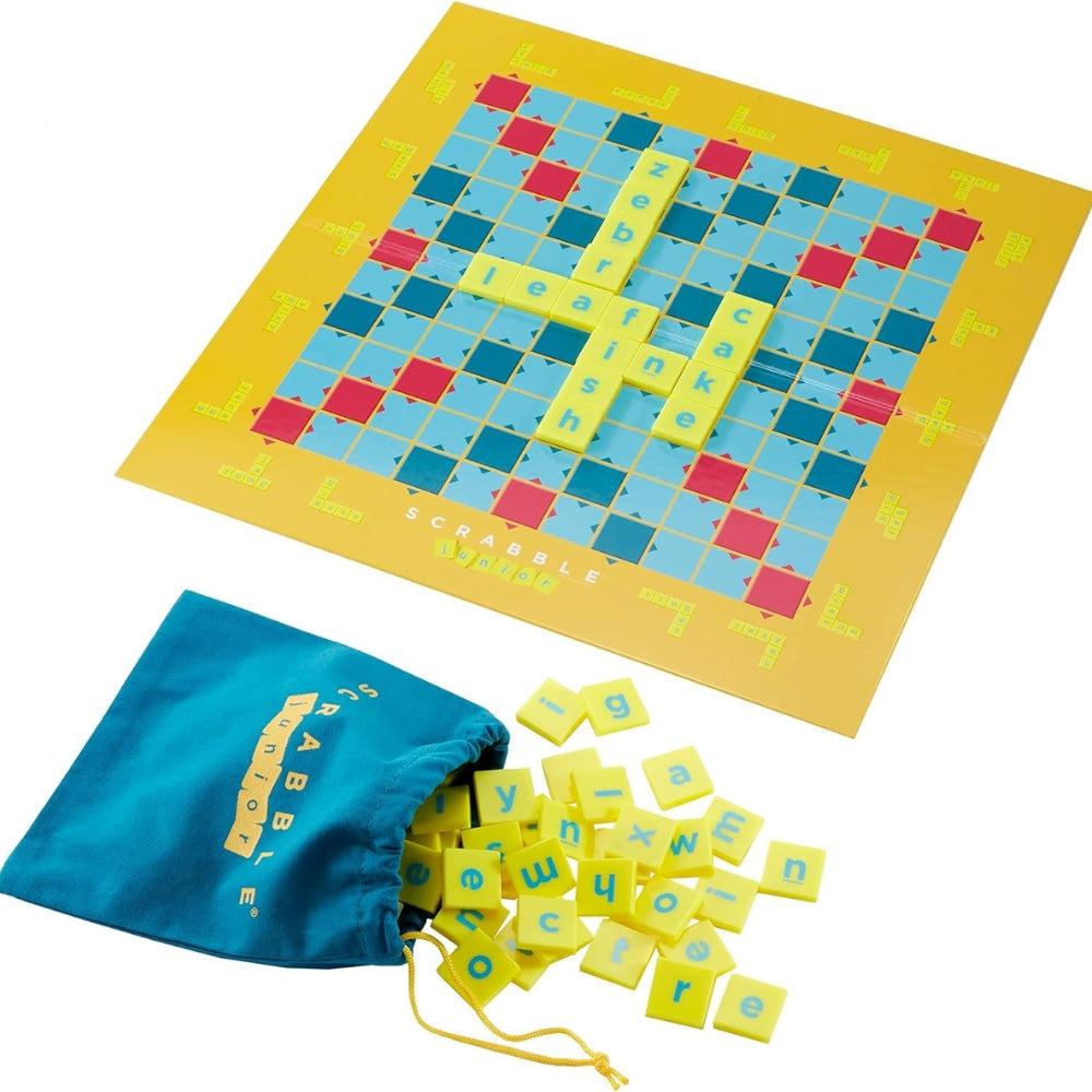 Scrabble Junior Kids Crossword Game With 2-Games-In-1, 2-Sided Game Board, 2 To 4 Players, Ages 6 To 10 Years Old