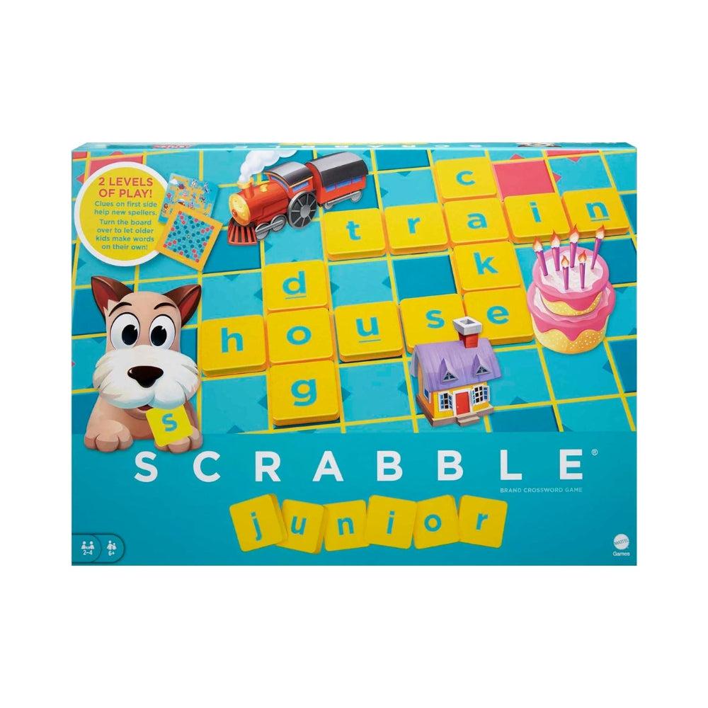 Scrabble Junior Kids Crossword Game With 2-Games-In-1, 2-Sided Game Board, 2 To 4 Players, Ages 6 To 10 Years Old