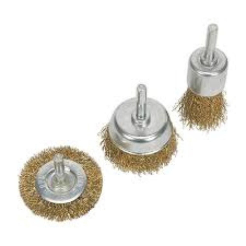 Sealey 3 Piece Brassed Wire Brush Set