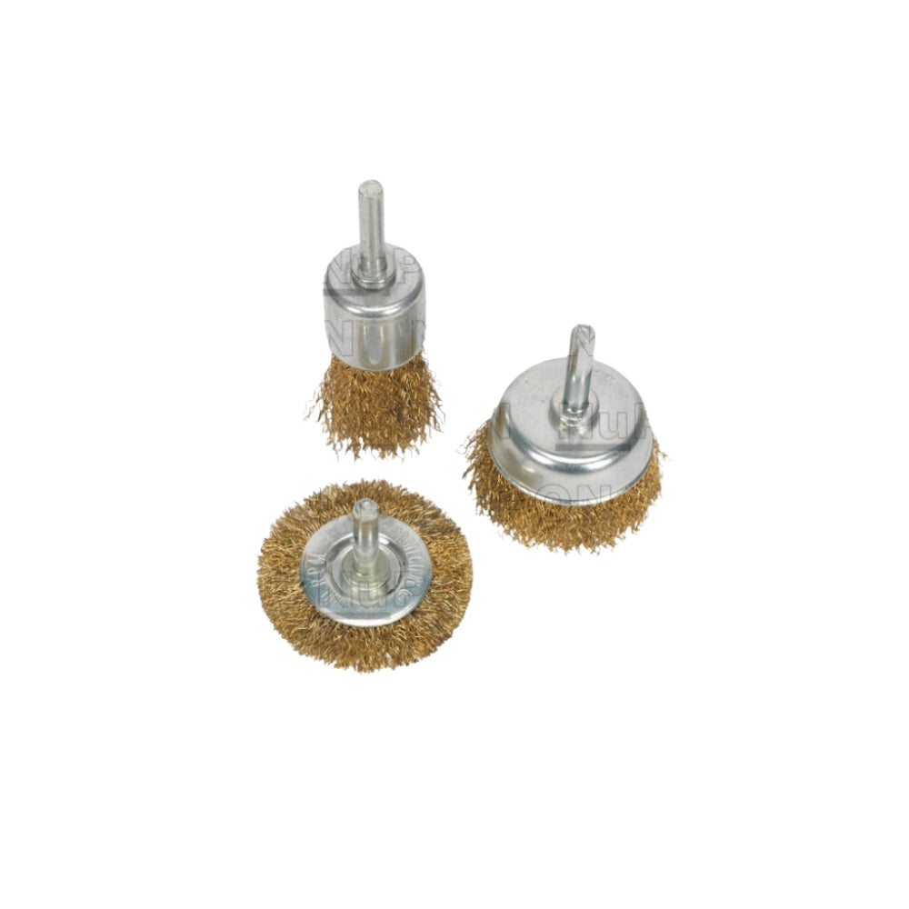 Sealey 3 Piece Brassed Wire Brush Set