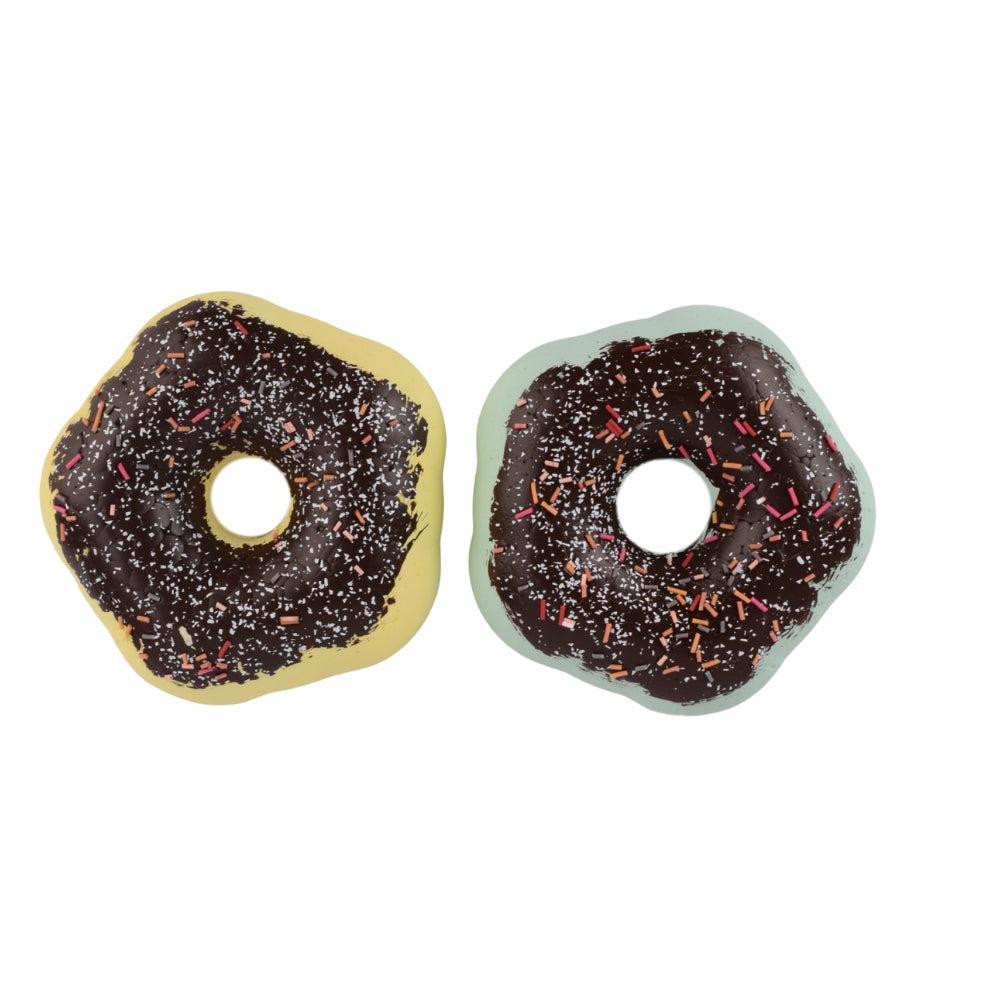 Set of 2 Donut Christmas Tree Ornaments with Chocolate Icing