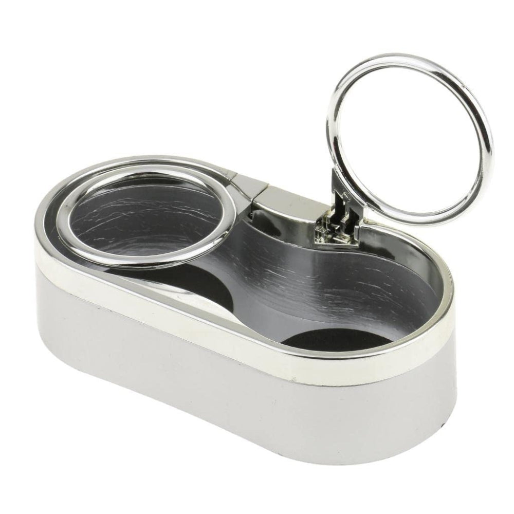 Silver Car Drink Bottle Dual Cup Beverage Can Holder Organizer