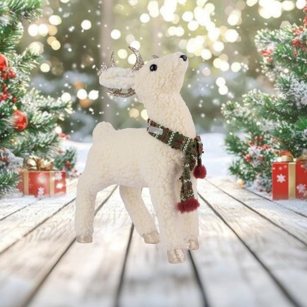 Sisal Reindeer Christmas Decor 30Cm Christmas Deer Figurines Woodland Christmas Ornaments Decor Indoor Christmas Centerpiece Table Mantel Shelf Decorations