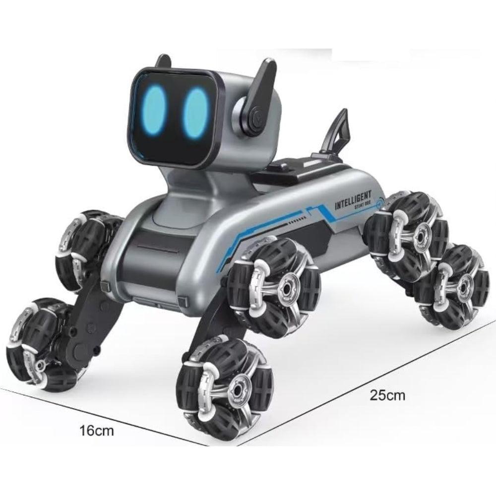 Smart Robot Dog, 8-Wheel Electronic Toy, Remote Control, Sensor Watch, Grey