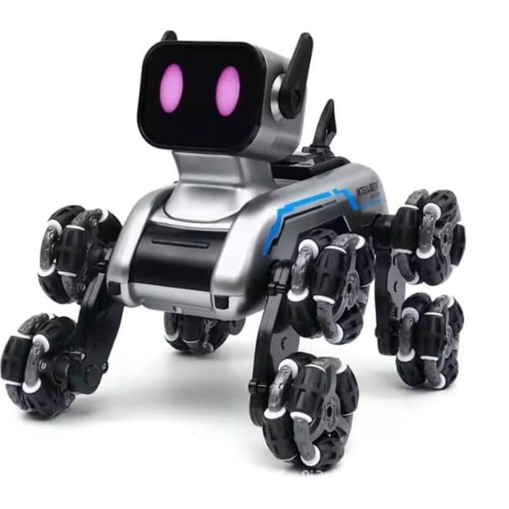 Smart Robot Dog, 8-Wheel Electronic Toy, Remote Control, Sensor Watch, Grey