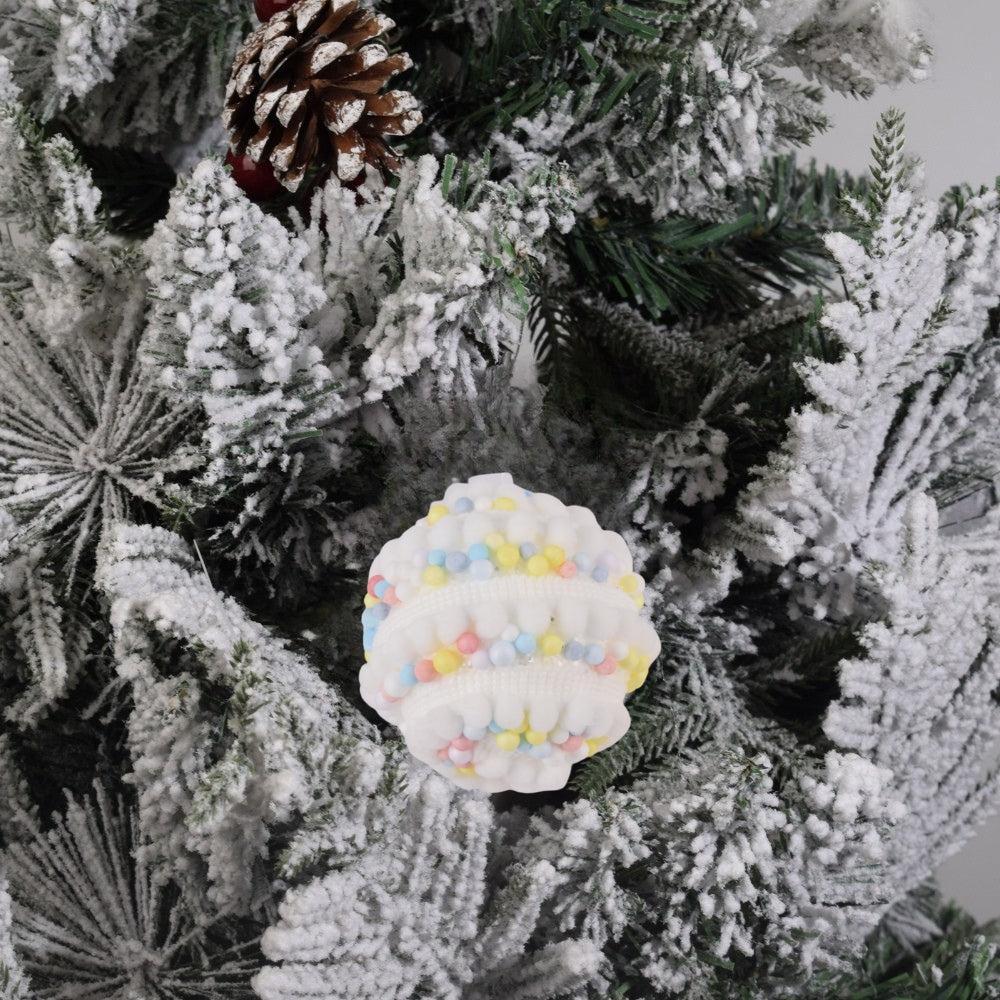 Soft Swirled Candy Ornament with Pastel Beads 6Pcs
