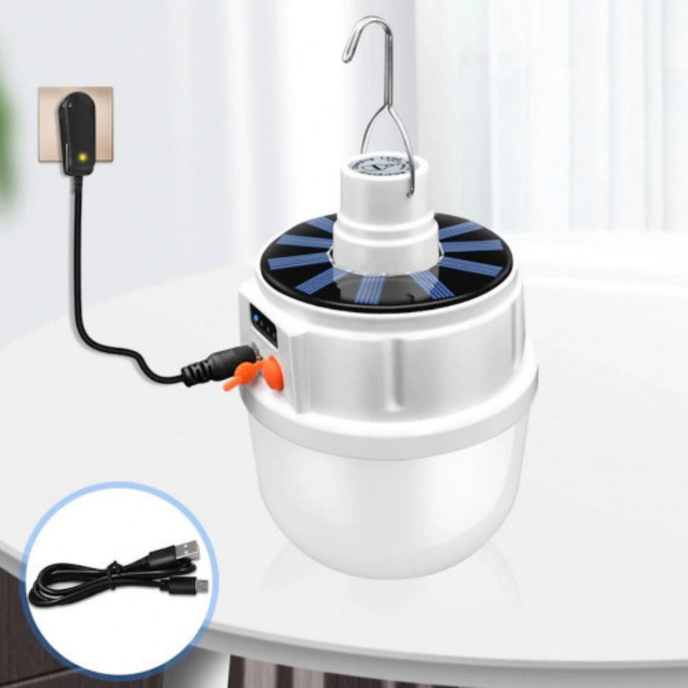 Solar LED camping lamp for tents