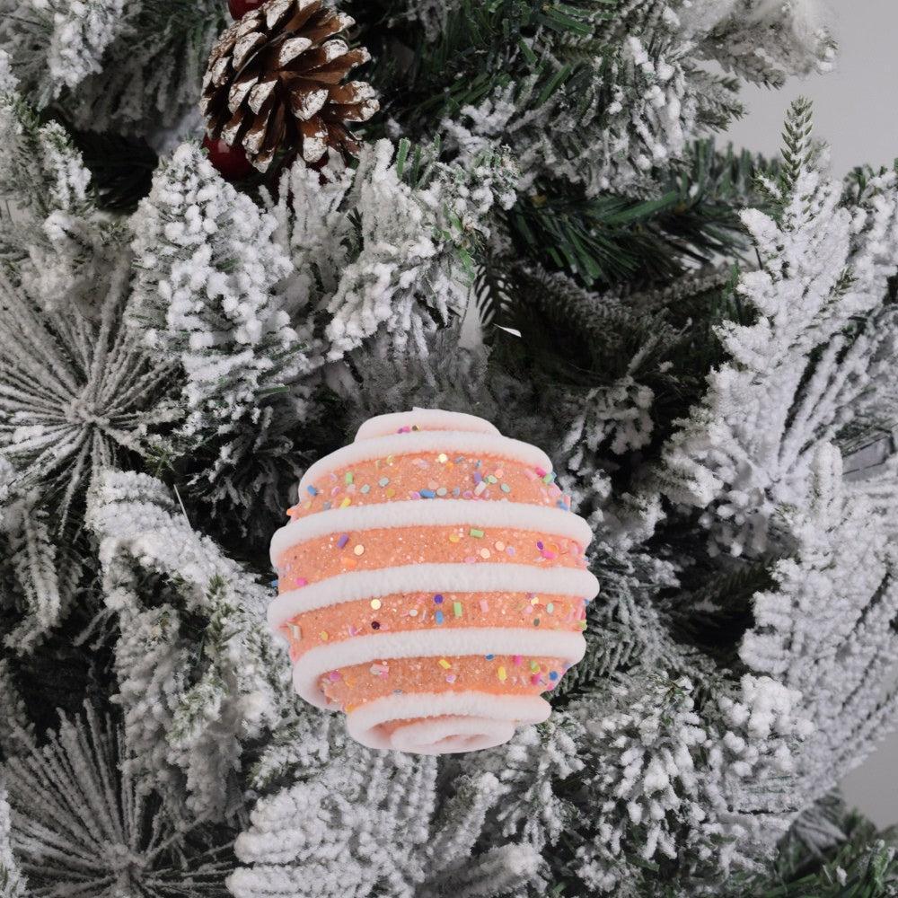 Sparkling Orange Swirled Ornament 3Pcs