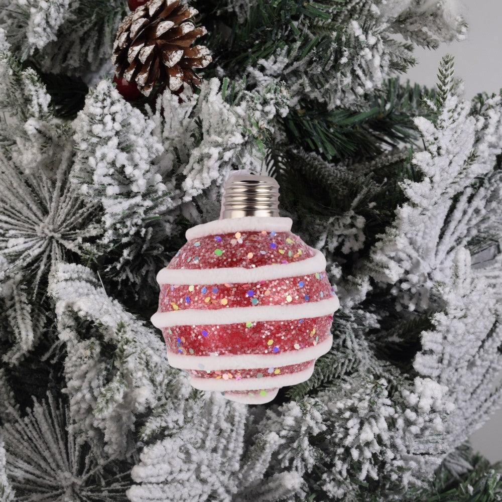 Sparkling Red Swirled Ornament 2Pcs