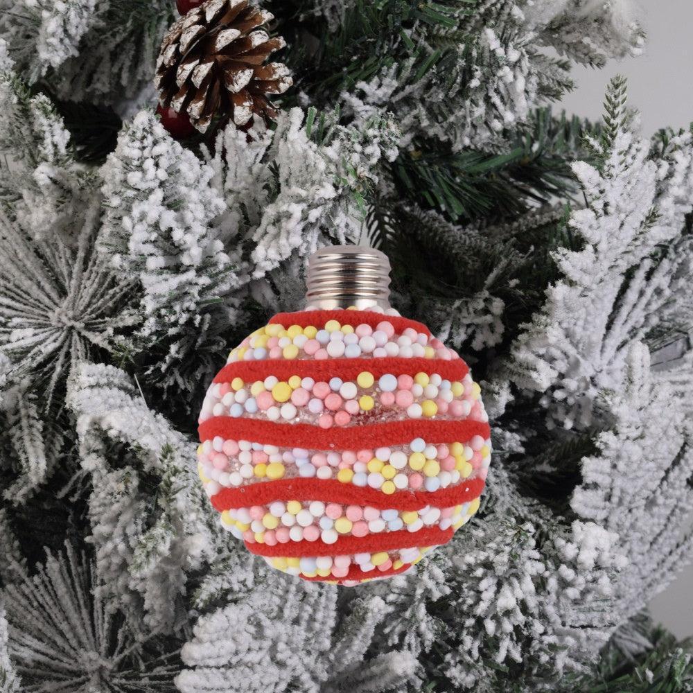 Sparkling Red Swirled Ornament 2Pcs