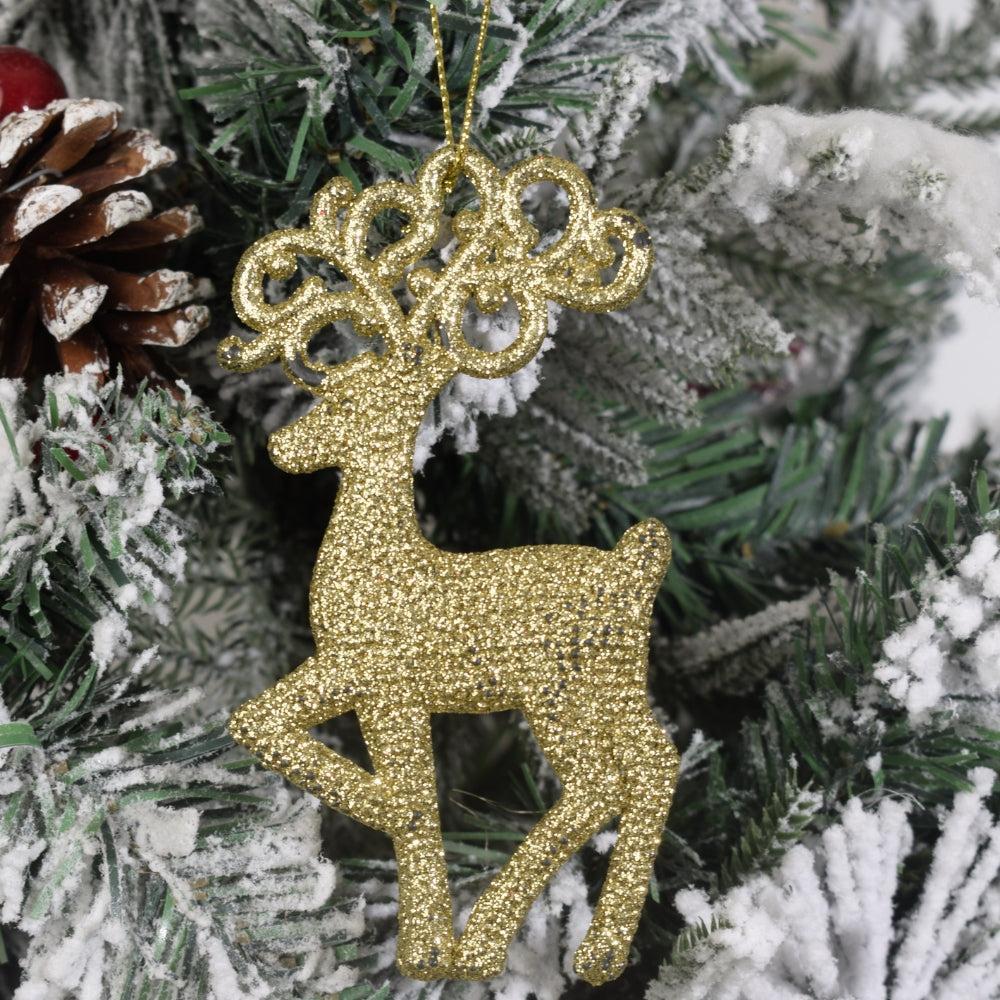 Sparkling Reindeer Christmas Ornament 3PCS