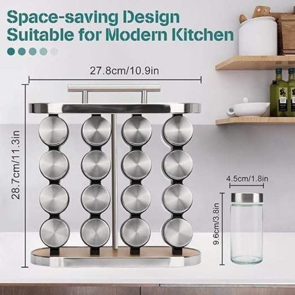 Spices jar set with rack, spices jar organizer, kitchen organizer spices jar, 16 Jar Spice Set with Stand