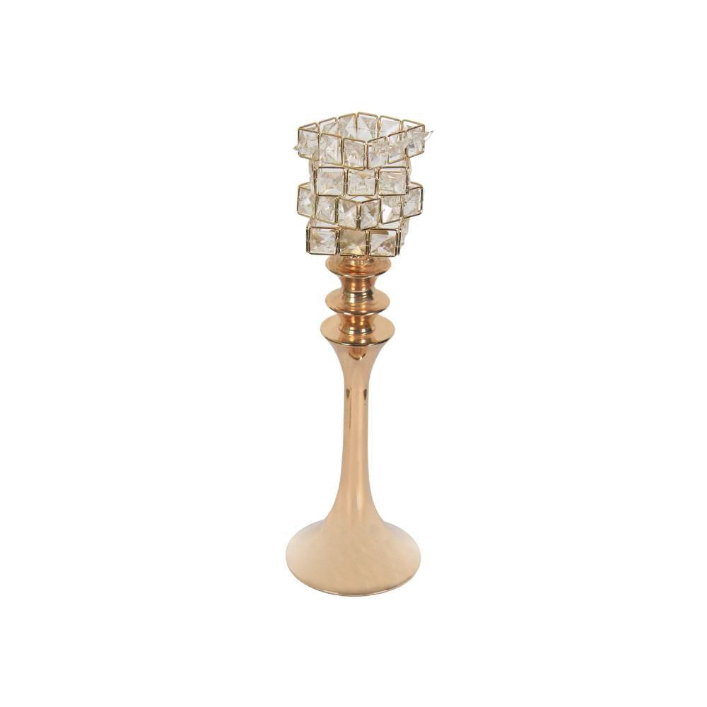 Stainless Steel Candlestick With Strass