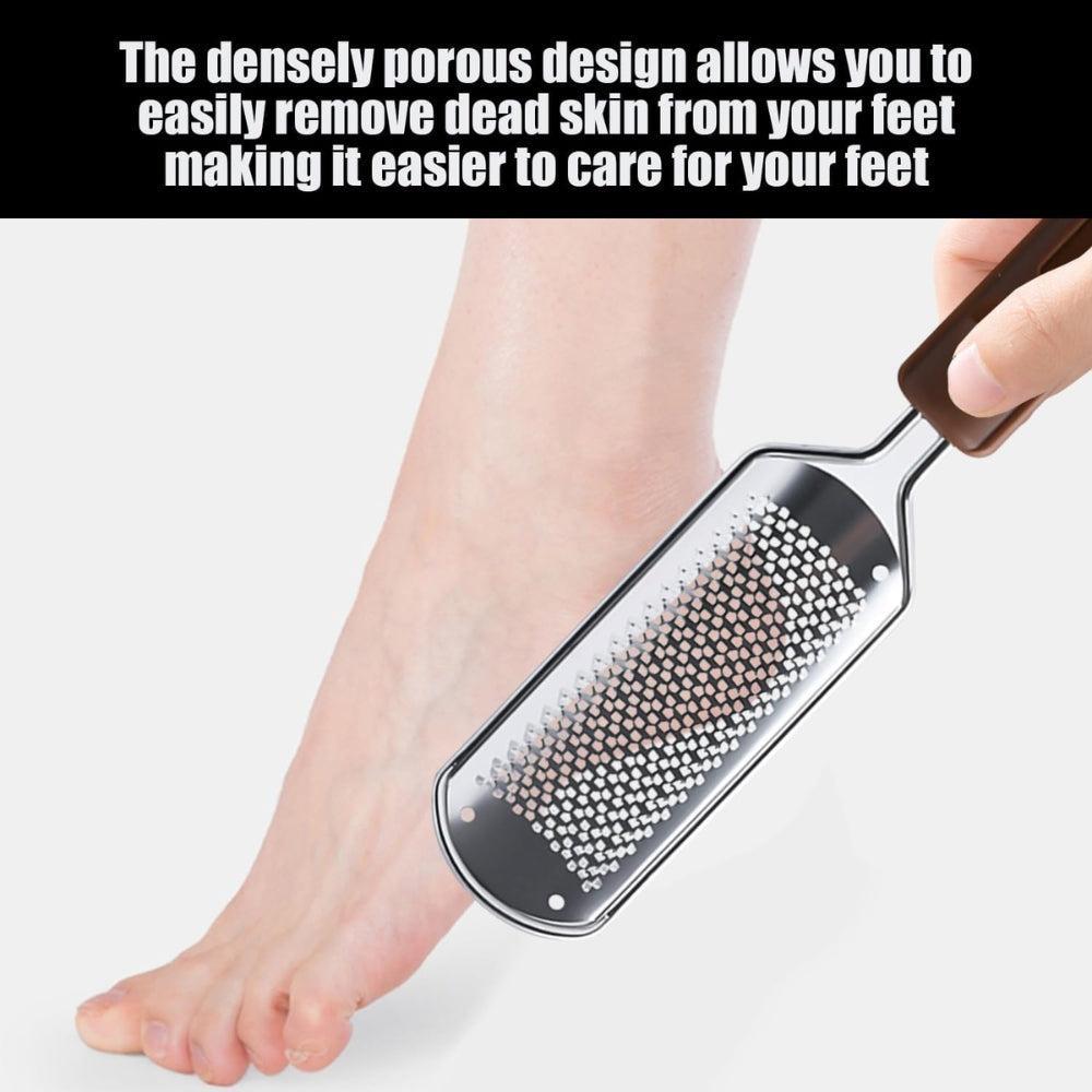 Stainless Steel Foot Files, Crusty Foot Remover, Dead Skin Remover, Foot Care, Suitable for Men and Women, Suitable for Crusty and Chapped Feet (Brown)