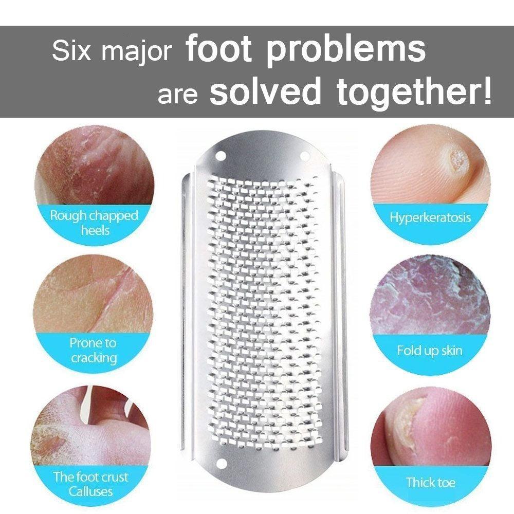 Stainless Steel Foot Files, Crusty Foot Remover, Dead Skin Remover, Foot Care, Suitable for Men and Women, Suitable for Crusty and Chapped Feet (White)