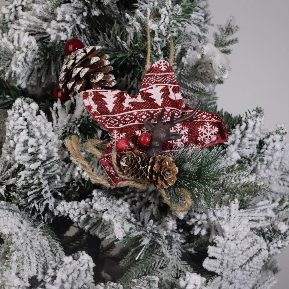 Star Decorations Personalized Stocking Decorations for Family Holiday Season Decor, Cream or Burgundy