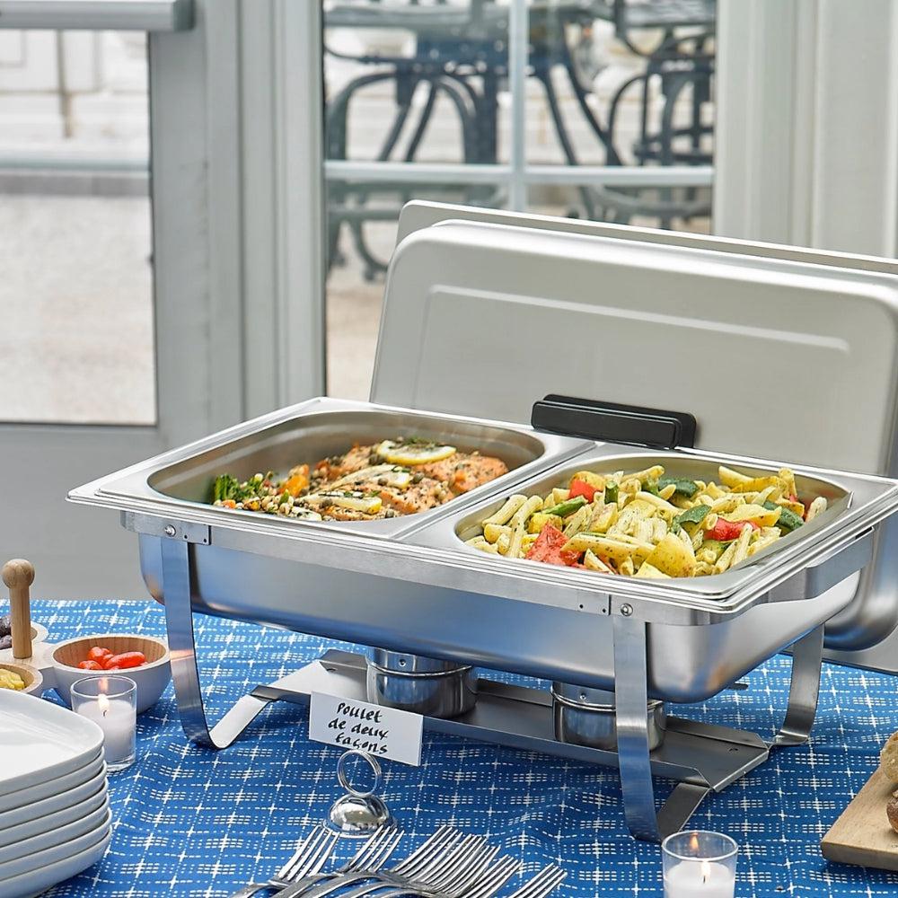 Sterno Foldable Frame Buffet Chafer Set, 8-Quart, Stainless Steel Finish