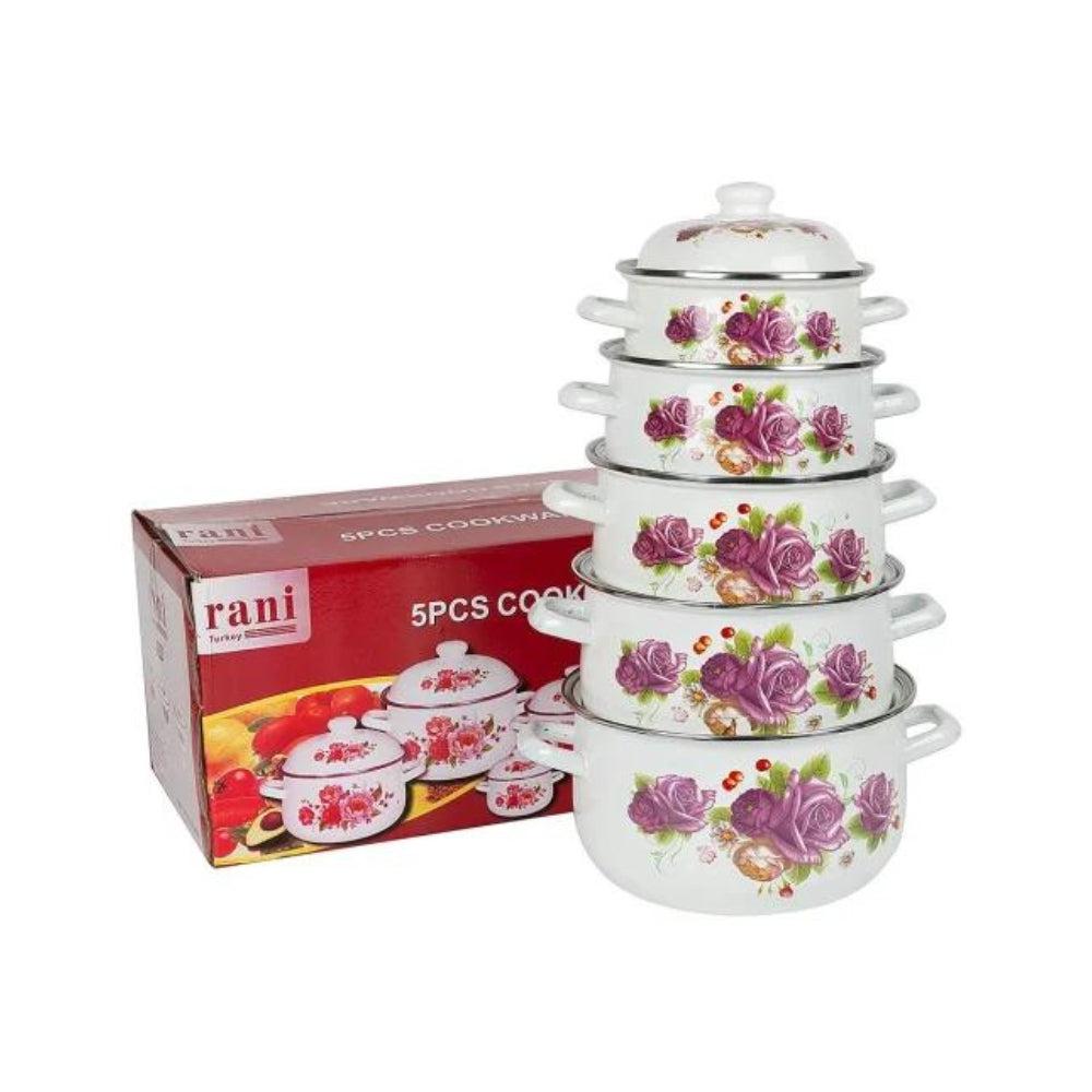 Stock Cooking Kitchenware Design 18-26cm 5PCS Enamel Casserole Cooking Casserole Set