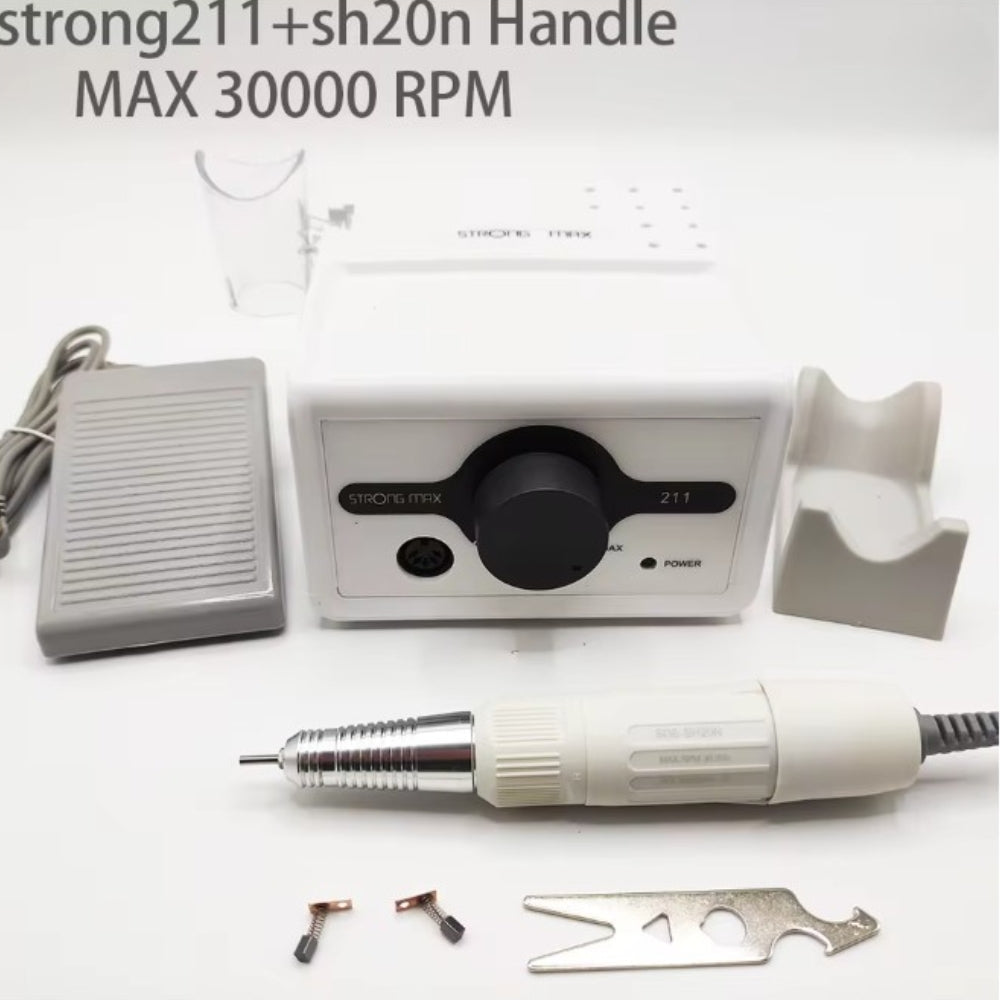 Strong Max 211 65W Electric Nail File, STRONG 210, 45,000 RPM, M45 SH37L, High Quality Manicure and Pedicure Tool