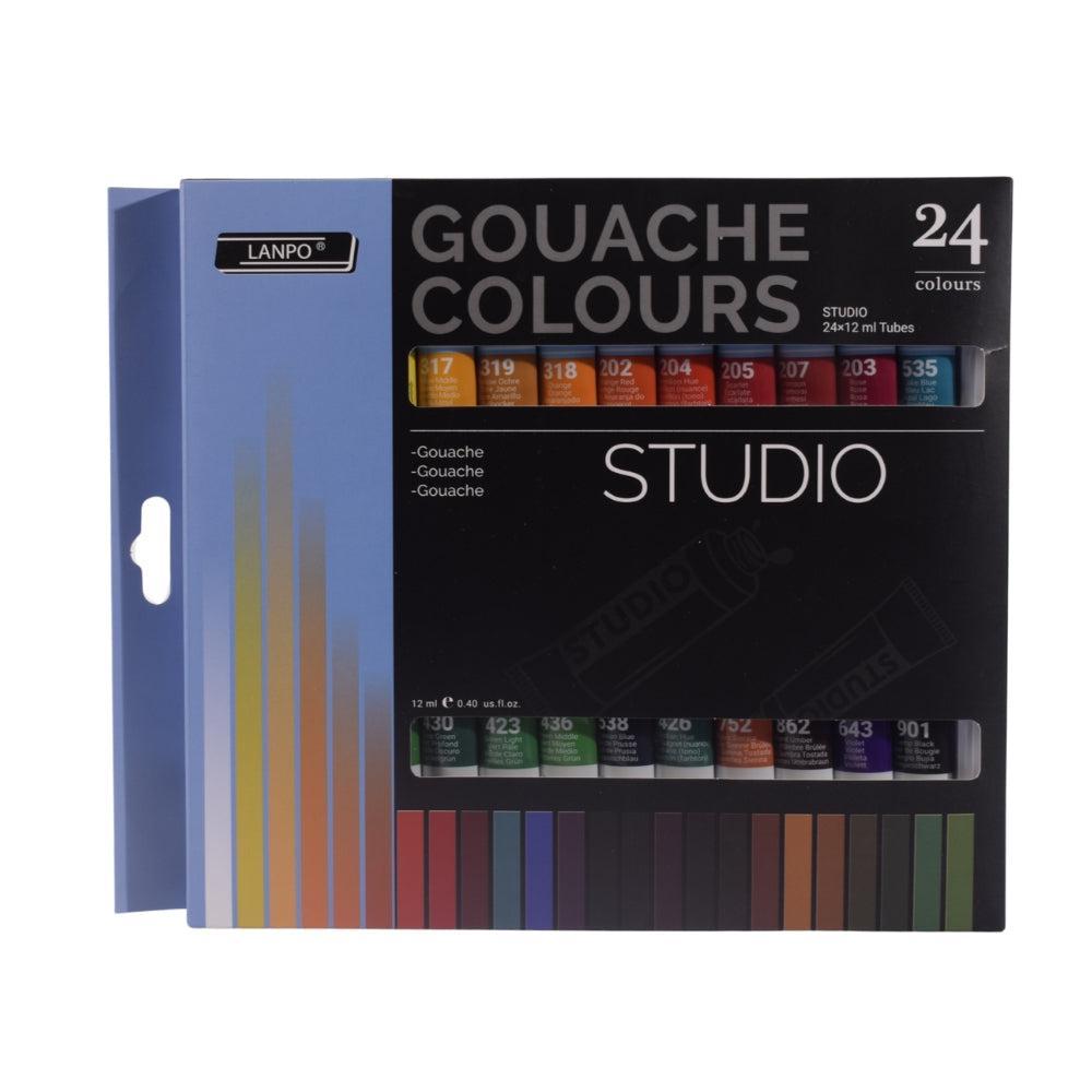 Studio Quality 24-Color 12ml Gouache Colour Paint Set