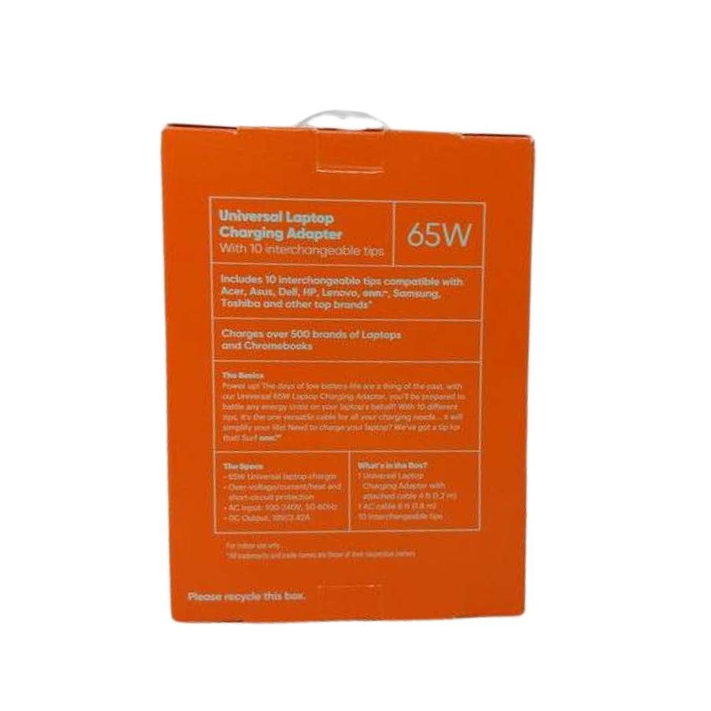 Surf Onn. Universal Laptop Charging Adapter with 10 Interchangeable Tips - 65W, 10