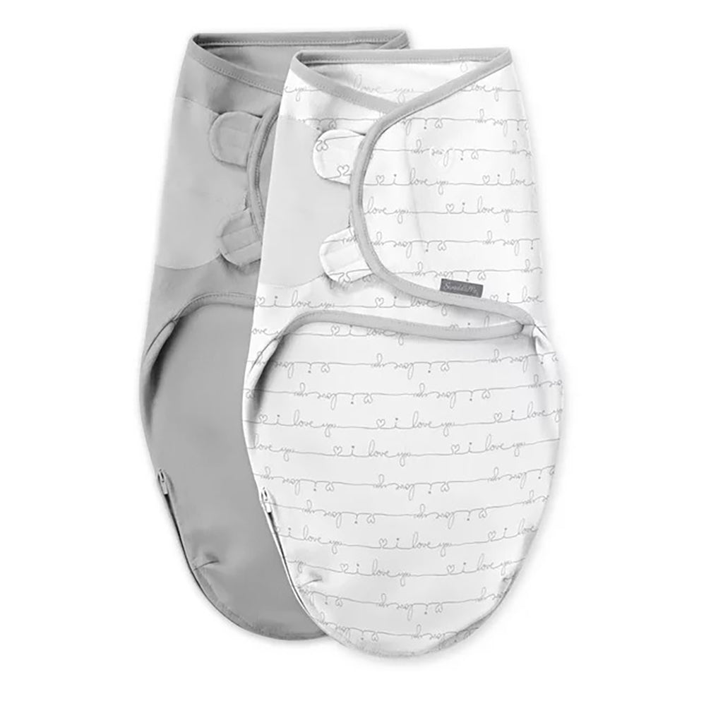 SwaddleMe By Ingenuity Easy Change Swaddle, Size Small/Medium, 0-3 Months, 2-Pack - I Love You