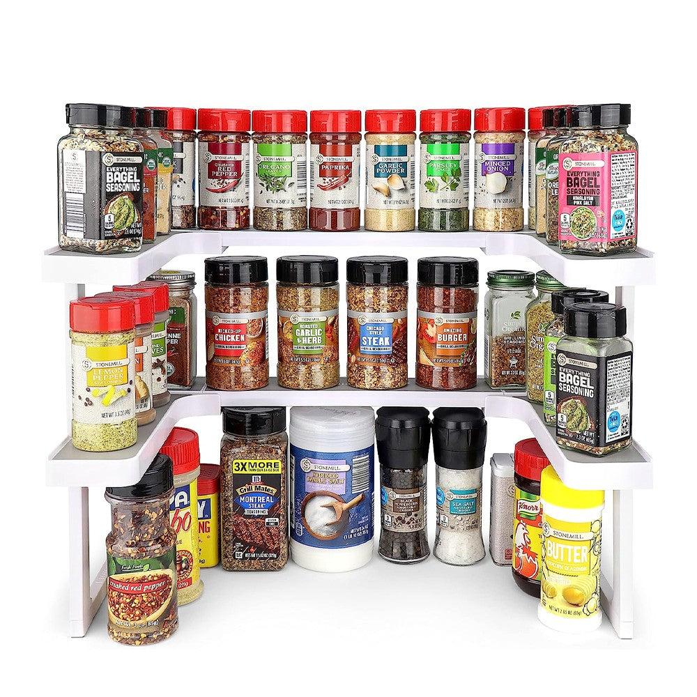 The Spicy Shelf Deluxe 1 Set Of 2 Shelves Spice Rack Organizer Plastic