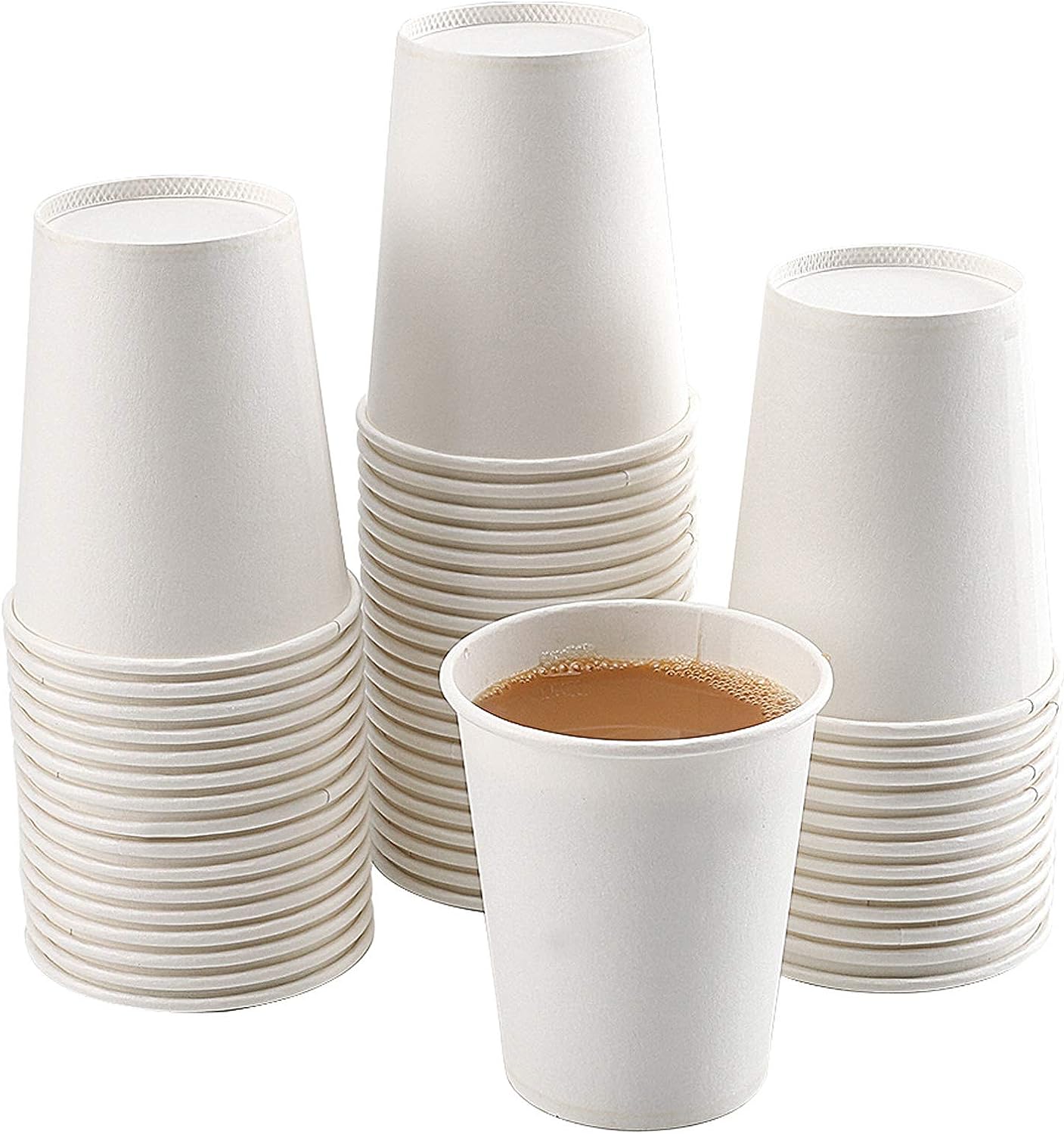 Thick 50 Pcs White Paper Coffee - Disposable