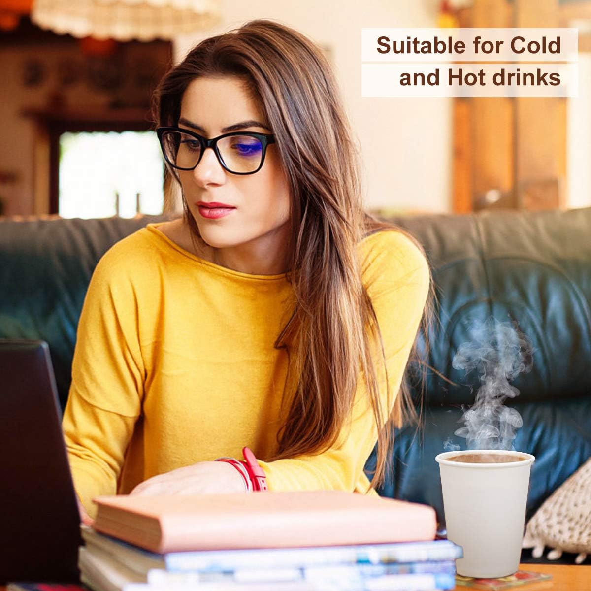 Thick 50 Pcs White Paper Coffee - Disposable