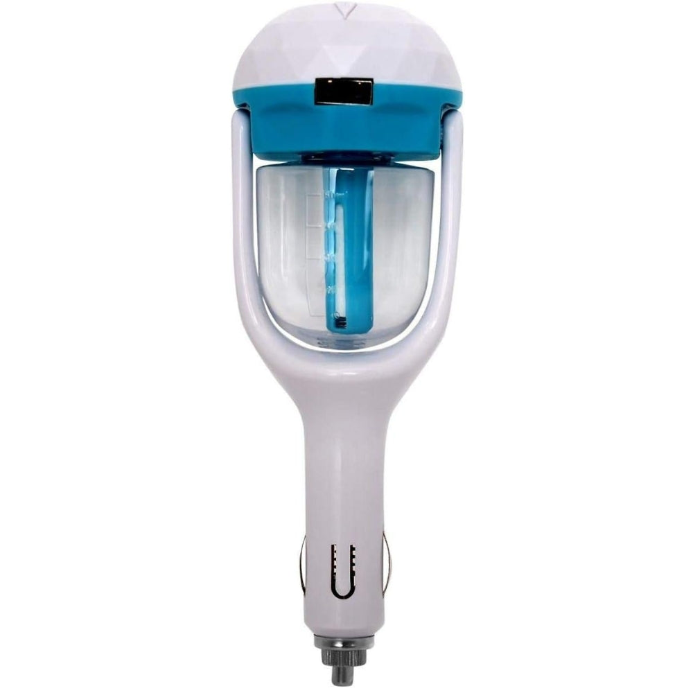 Touch-Activated Car Humidifier and Diffuser with USB Charging Port, WhiteBlue