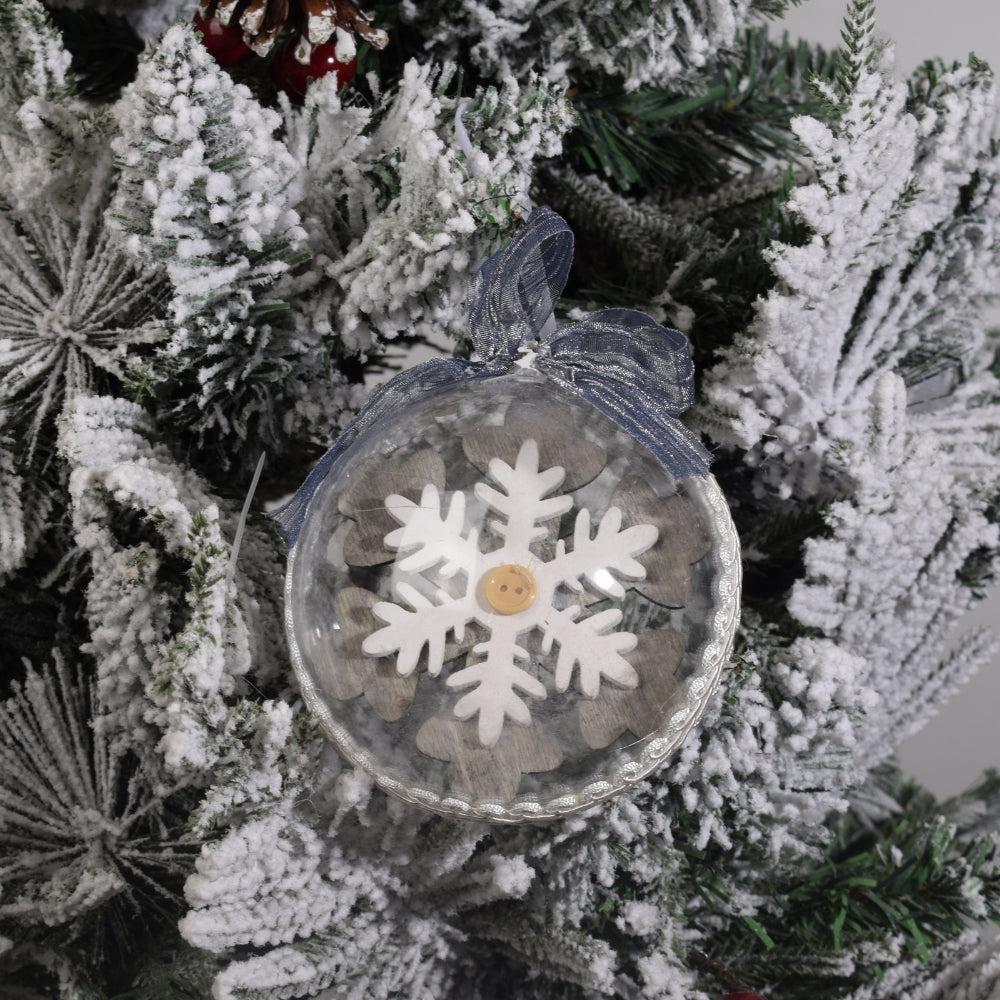 Transparent 2 Pcs Acrylic Christmas Tree Ornaments Plastic Ball Decoration