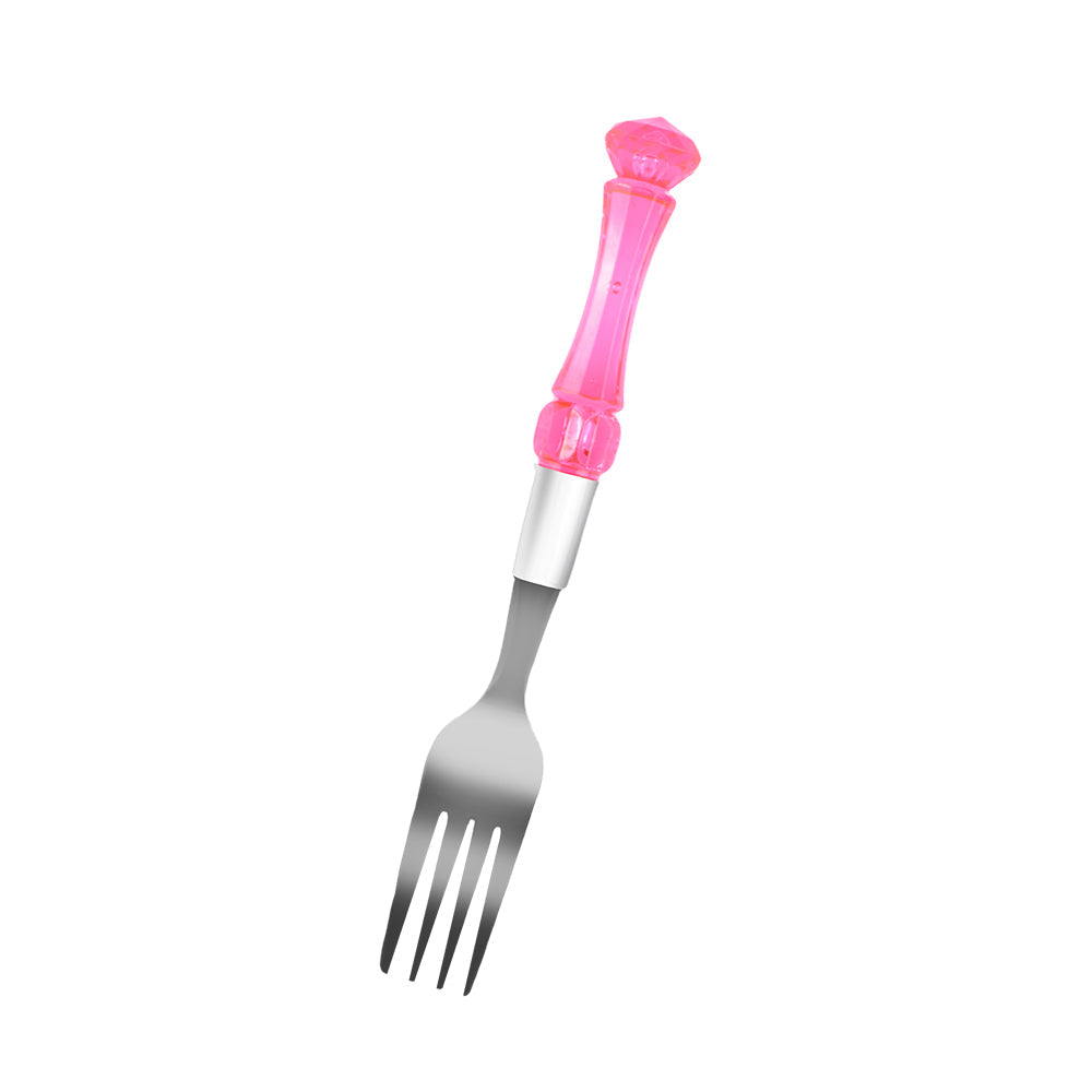 Transparent Stainless Steel Fork (pink)