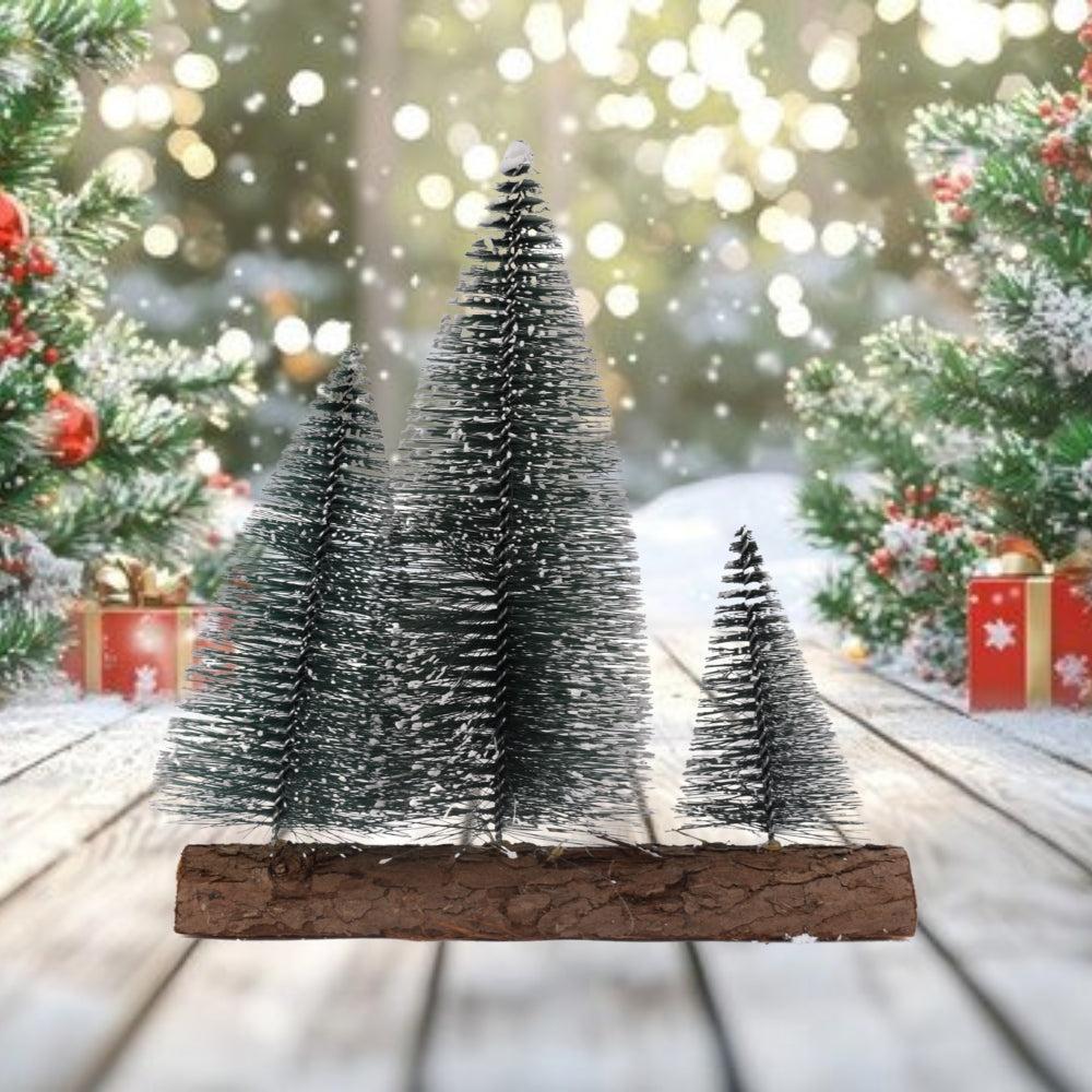 Tree Decor with Snow Covered Pine Tree Artificial Xmas Trees for Home Party Displaying Decktop Ornament