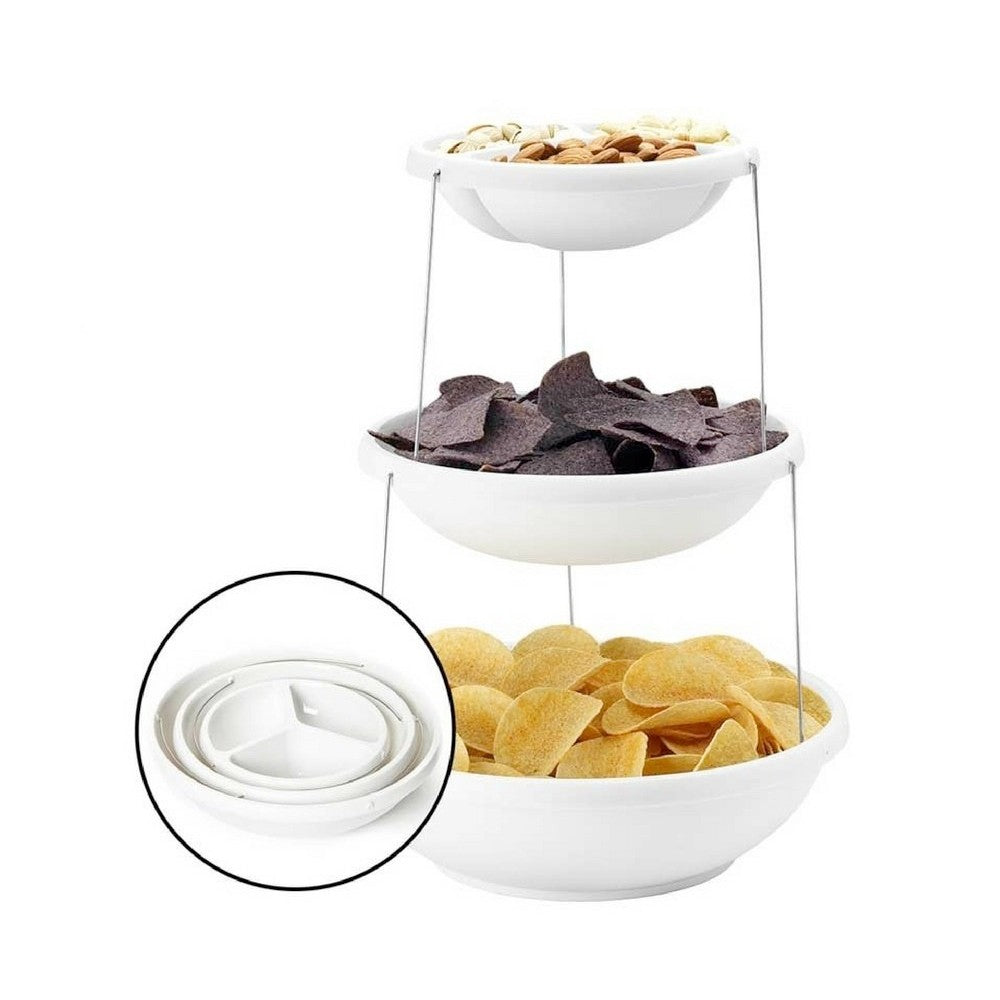 Twistfold Party Bowls (3 Tiers) White