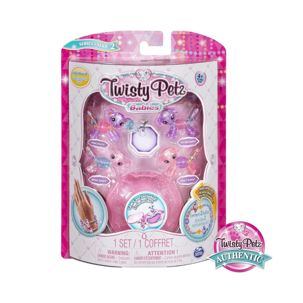 Twisty Petz, Series 2 Babies 4-Pack, Koalas And Puppies Collectible Bracelet And Case (Pink) For Kids