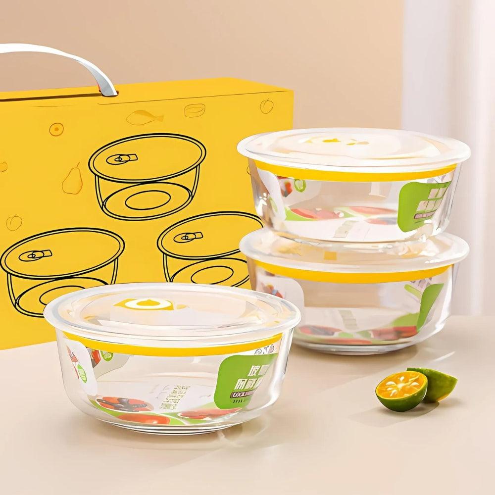 Two-Piece Set Round Lid Preservation Container Household Glass