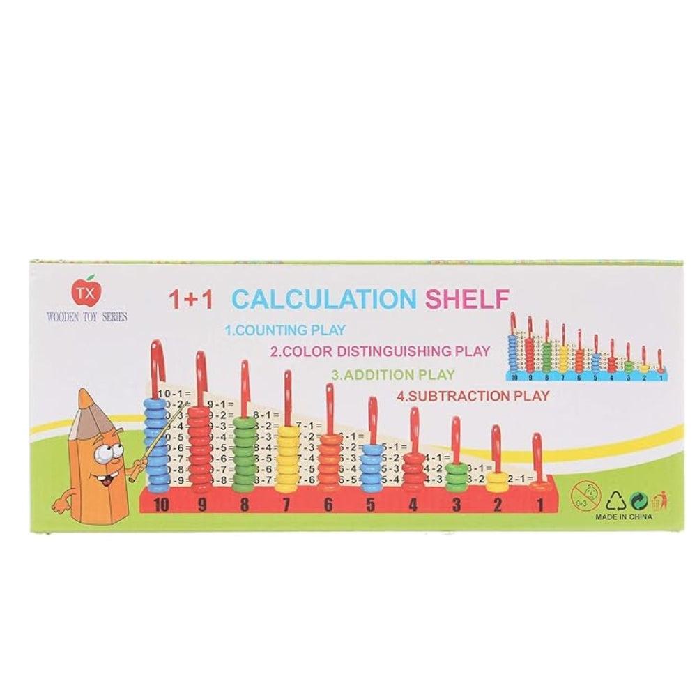 Tx Abacus Wooden Calculation Shelf Early Learning Toy For Unisex, Multi Color