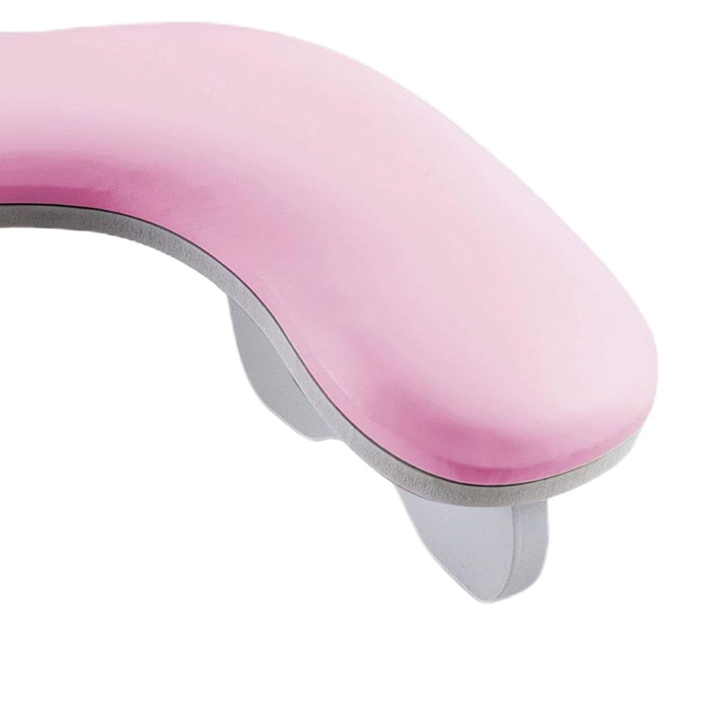 U Shape Nail Arm Rest, Manicure Armrest Wooden Base Detachable for Manicurist Nails Tech, Pink