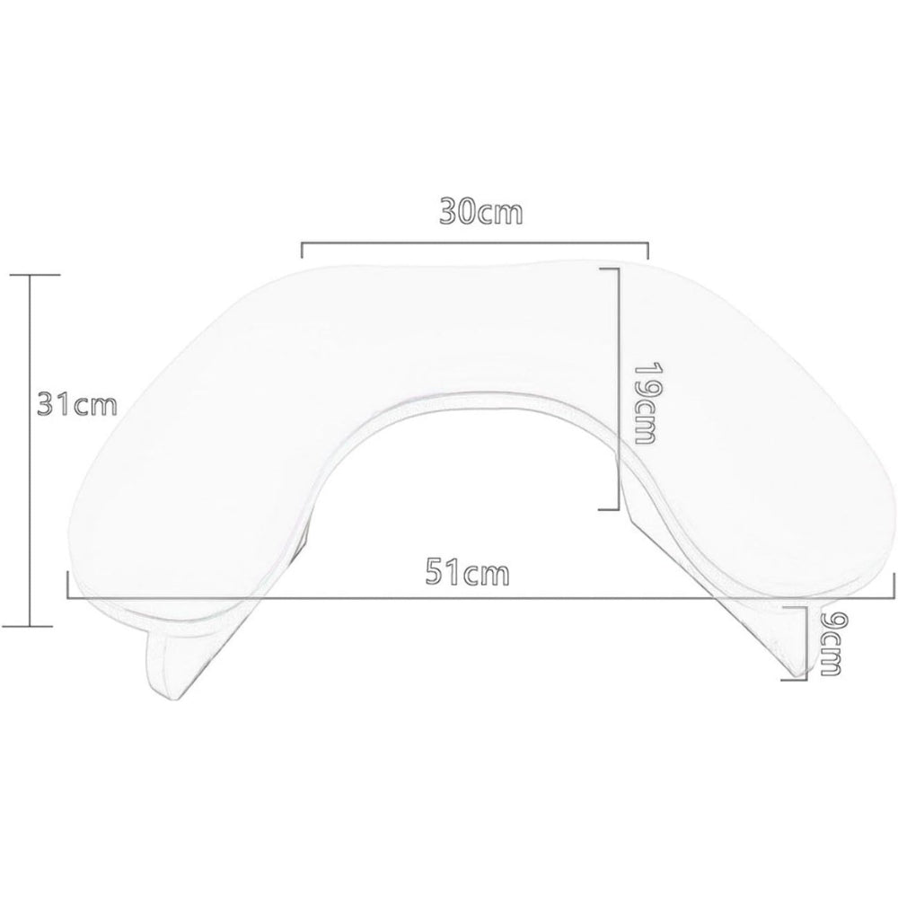 U Shape Nail Arm Rest, Manicure Armrest Wooden Base Detachable for Manicurist Nails Tech, Pink