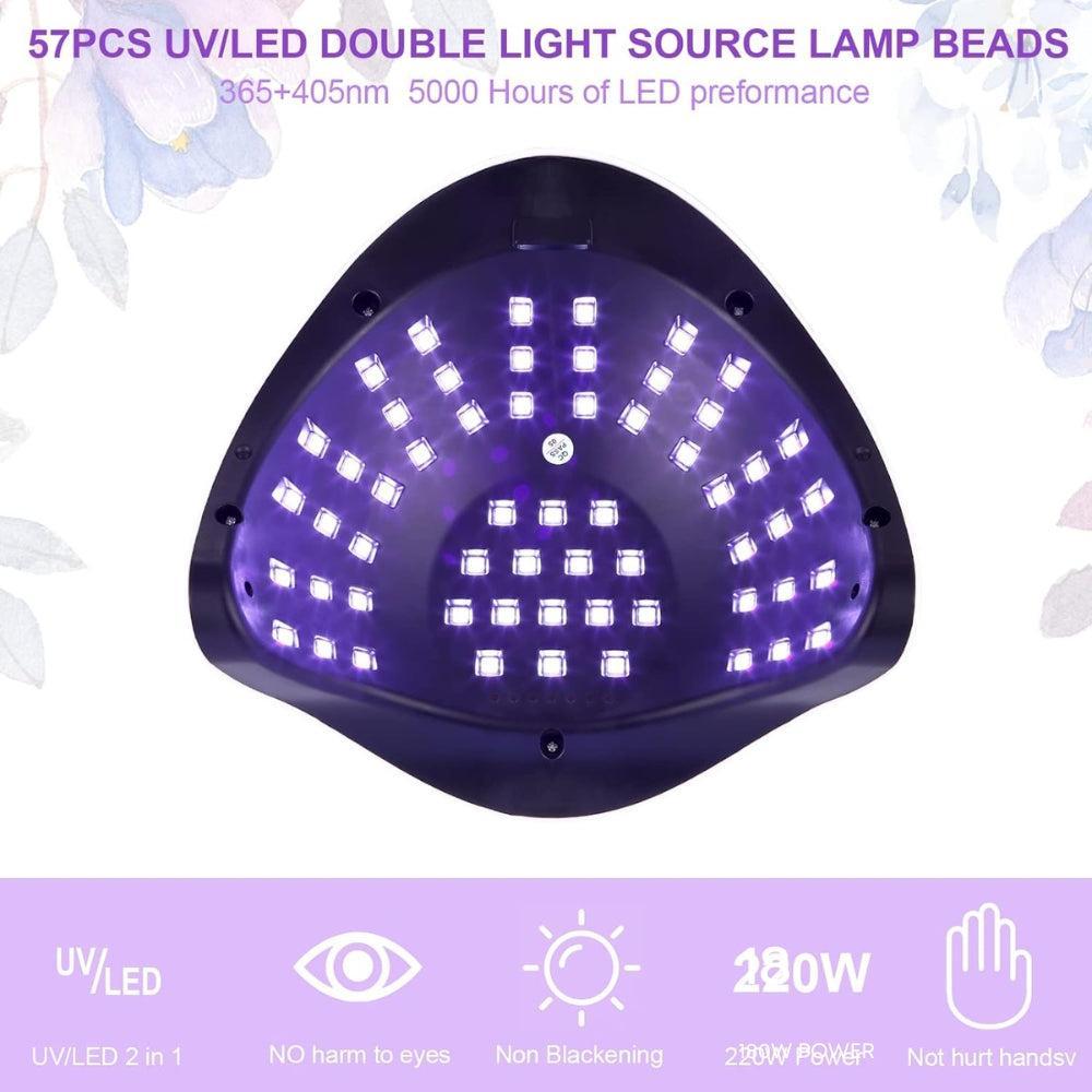 UV Nail Dryer Lamp 180W UV LED Portable Professional Automatic 4 Timers 10/30/60/99S, LCD Screen, Removable Base, Intelligent Sensor Lamp UV Nail Dryer for All Gels