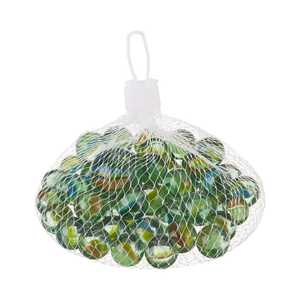 Unbekannt 50 Small Marbles + 1 Large Marble In A Bag - Glass Marbles For Children - Colourful Marbles 1.5 cm And 2.5 cm - Decorative Marbles - For Marble Run