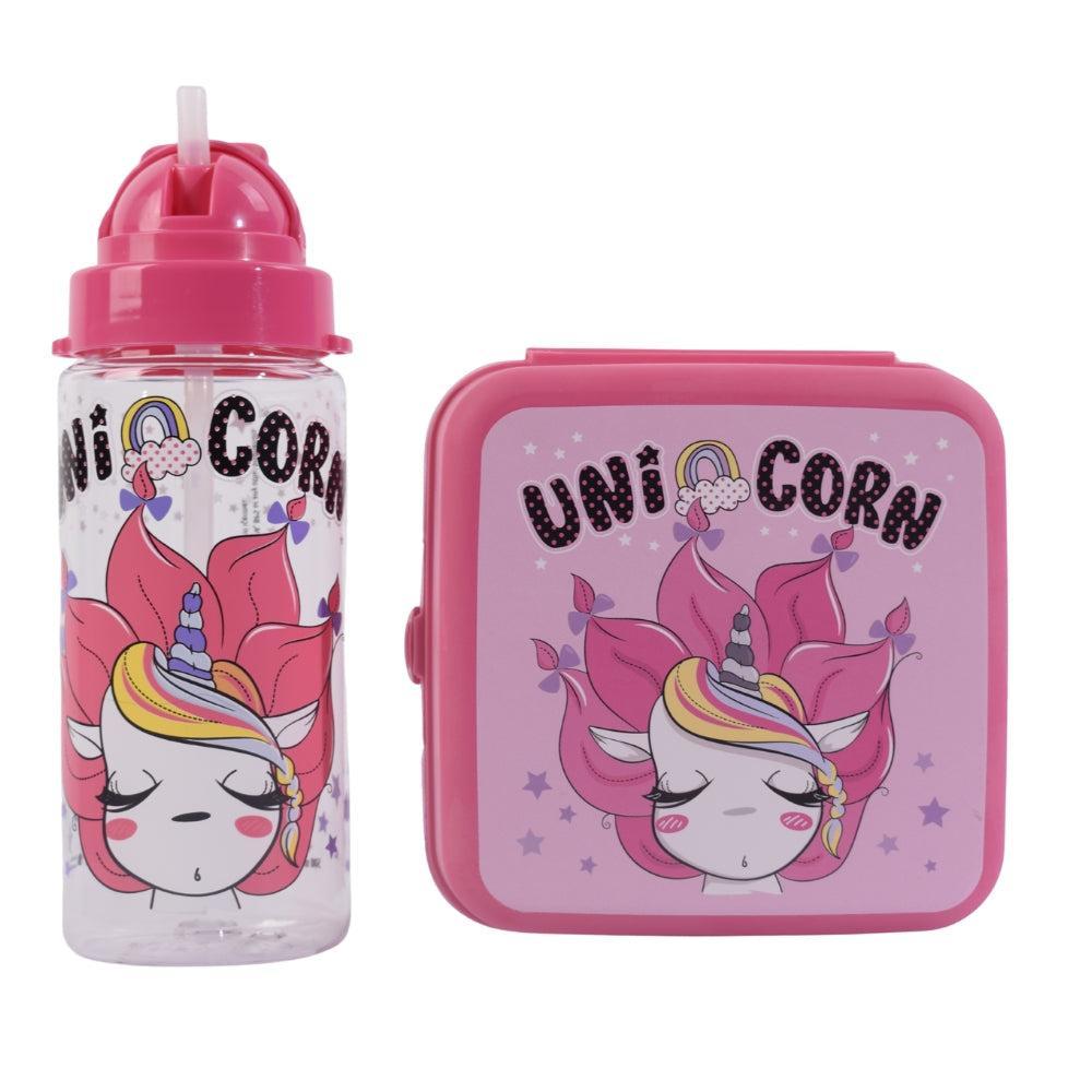 Unicorn Lunch Box and Water Bottle Set – Pink